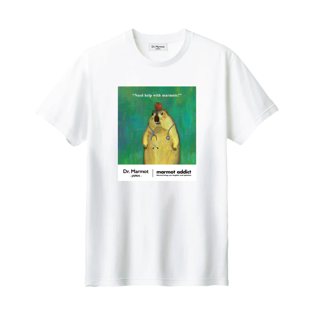 marmot addict x Dr. Marmot "Need help with marmots?" T-shirt